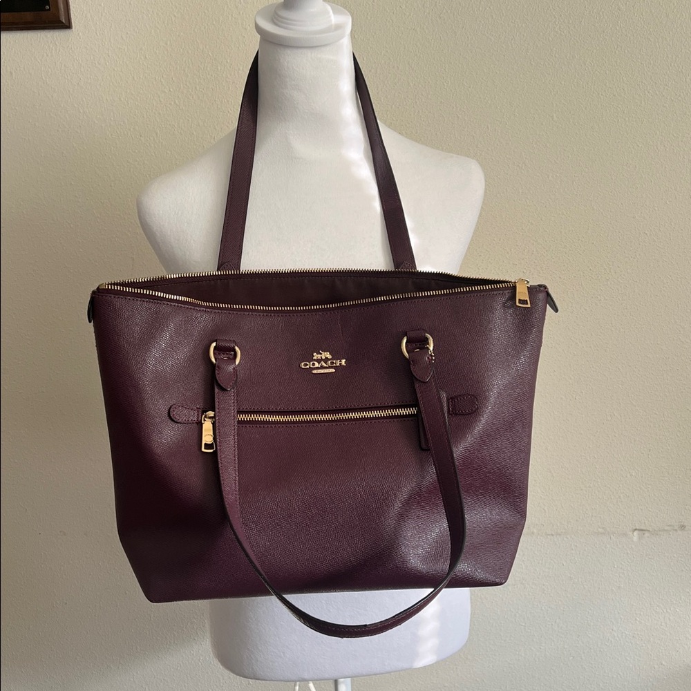 Coach Deep Burgundy Leather Tote